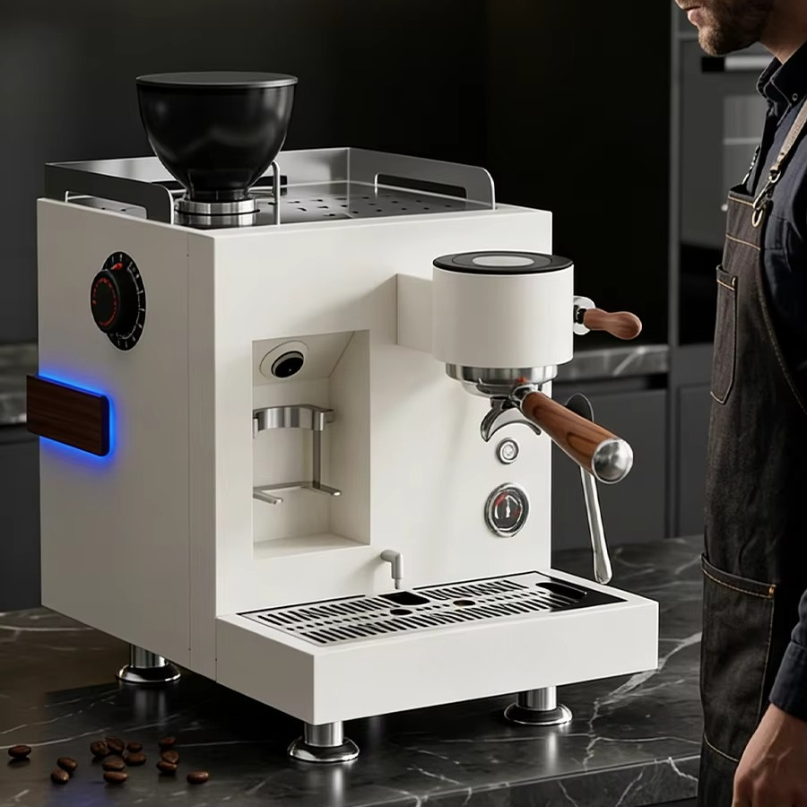 Coffee Grinder Burr Flat - Inteligentny wyświetlacz, 64mm płaskie żarna, ekstraktor,